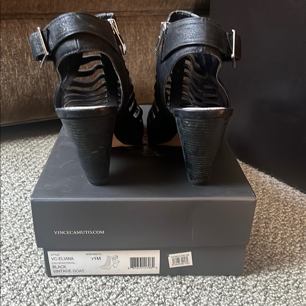 Vince Camuto Eliana Black Suede Strappy Women's Sandals. Size 11 - Picture 6 of 11